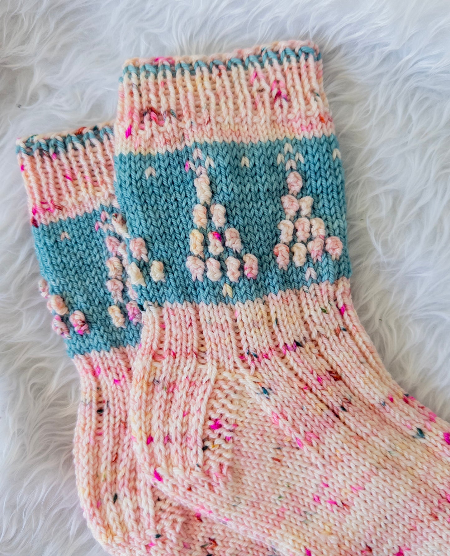 Pink Christmas Socks DK - Knitting Pattern PDF