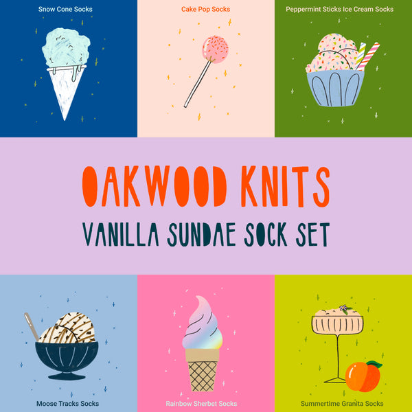 Peppermint Sticks Ice Cream Socks - Knitting Pattern PDF