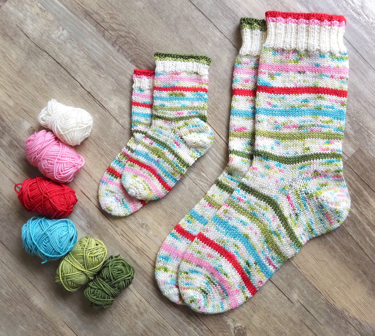 Peppermint Sticks Ice Cream Socks - Knitting Pattern PDF