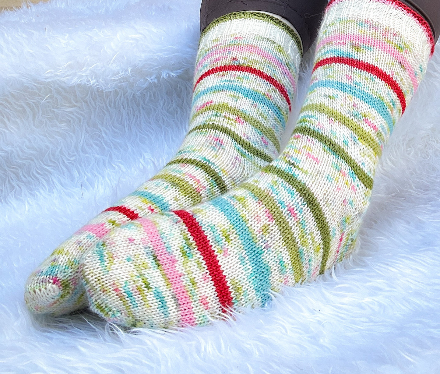 Peppermint Sticks Ice Cream Socks - Knitting Pattern PDF