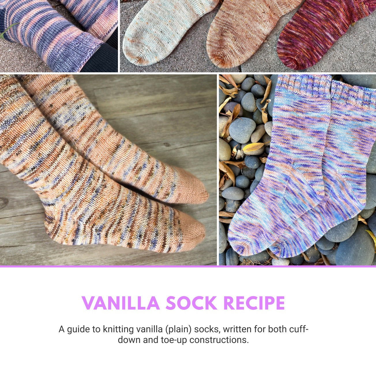 Vanilla Sundae Sock Set - The Complete eBook - Knitting Pattern PDF